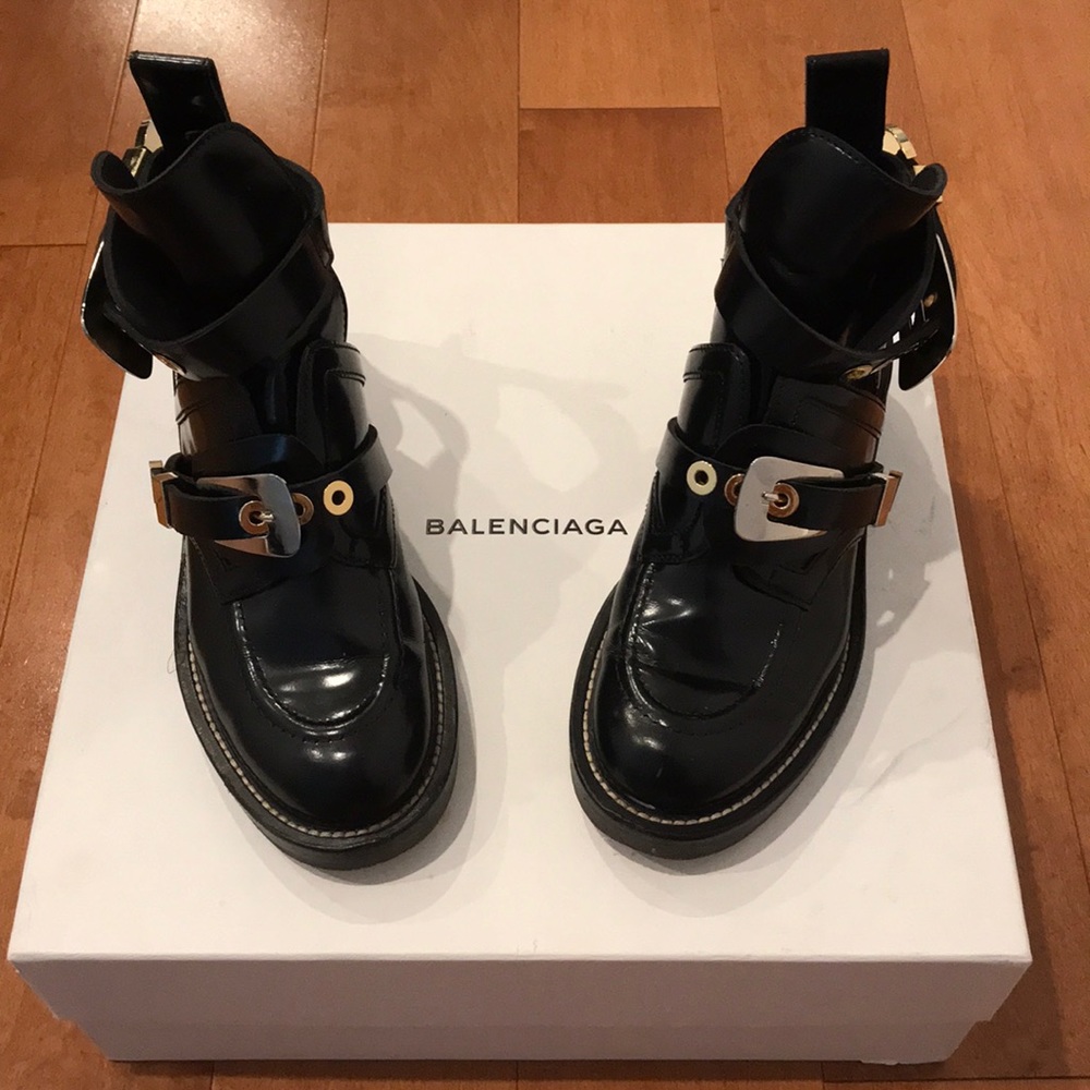 Balenciaga Black Leather Boots